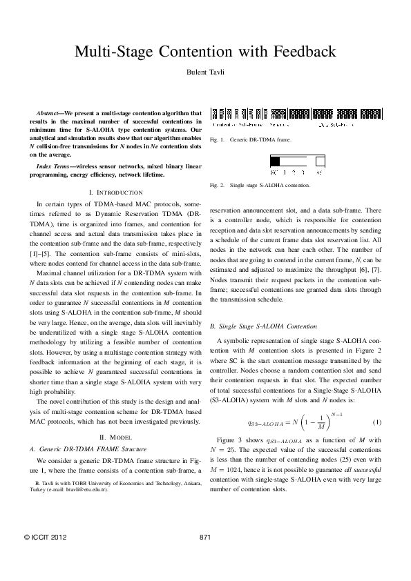 (PDF) Multi-Stage Contention with Feedback