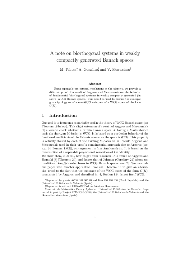 (PDF) A note on biorthogonal systems in weakly compactly generated ...