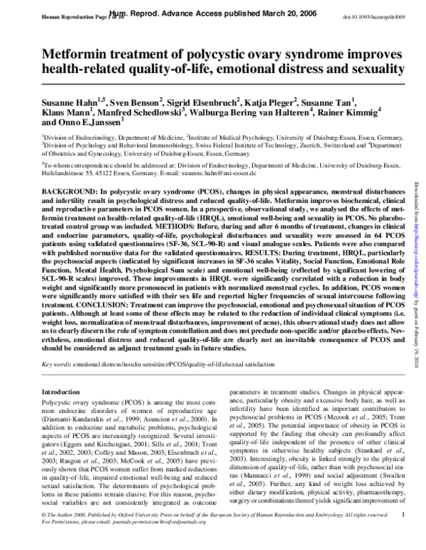 (PDF) Metformin treatment of polycystic ovary syndrome improves health ...