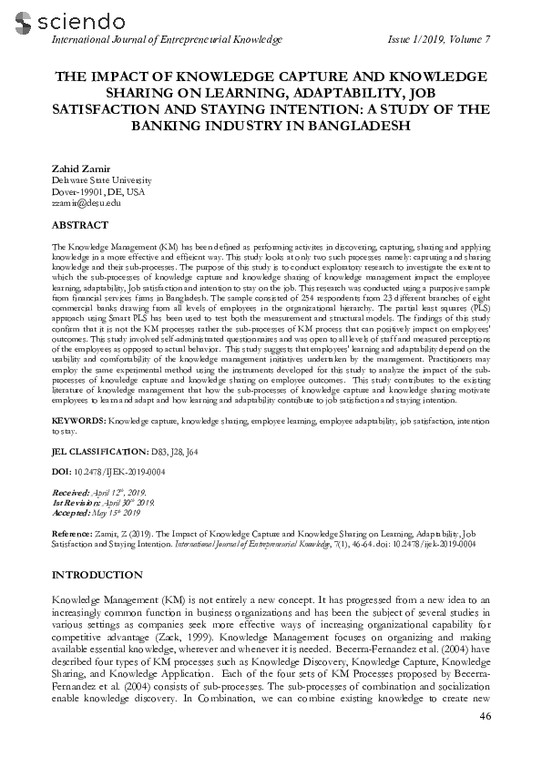 (PDF) The Impact of Knowledge Capture and Knowledge Sharing on Learning ...