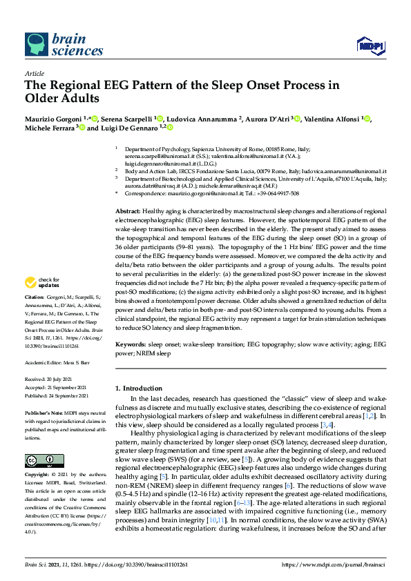 (PDF) The Regional EEG Pattern of the Sleep Onset Process in Older Adults