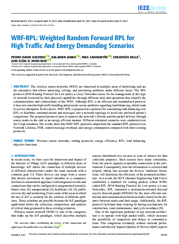 (PDF) WRF-RPL: Weighted Random Forward RPL for High Traffic and Energy ...