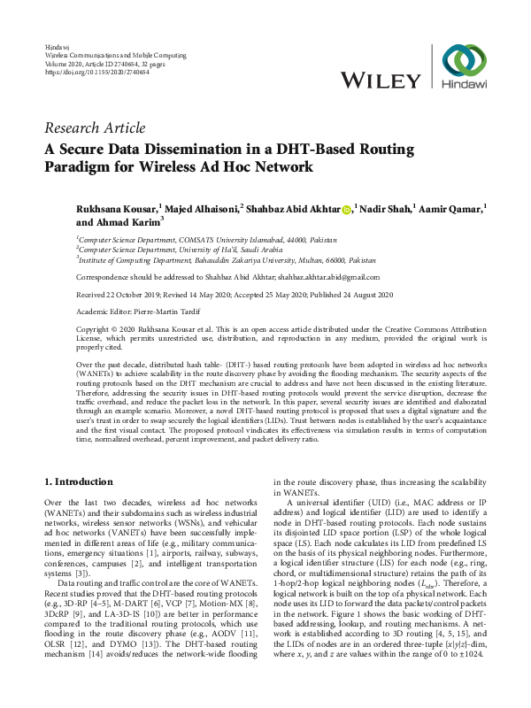 (PDF) A Secure Data Dissemination in a DHT-Based Routing Paradigm for ...