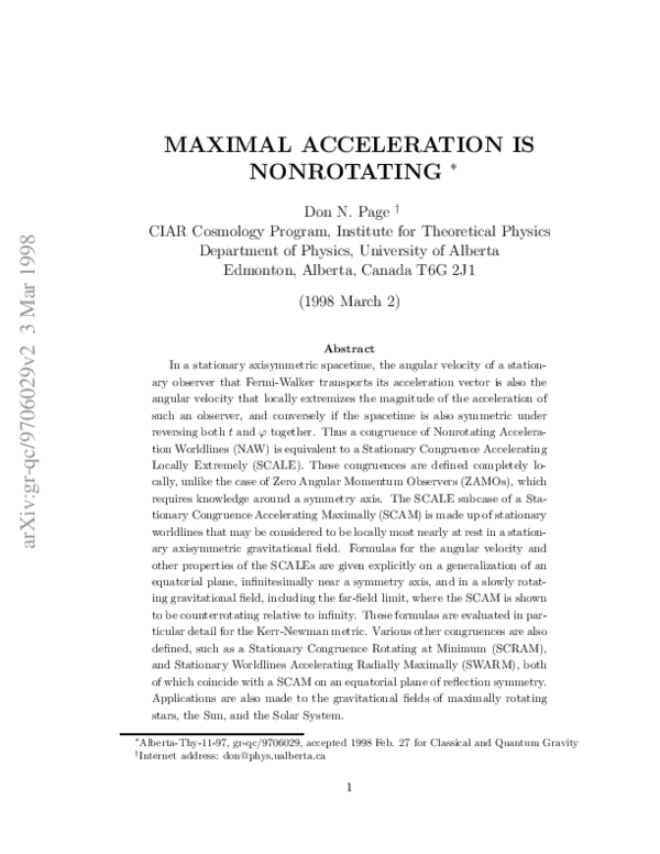 (PDF) Maximal acceleration is non-rotating