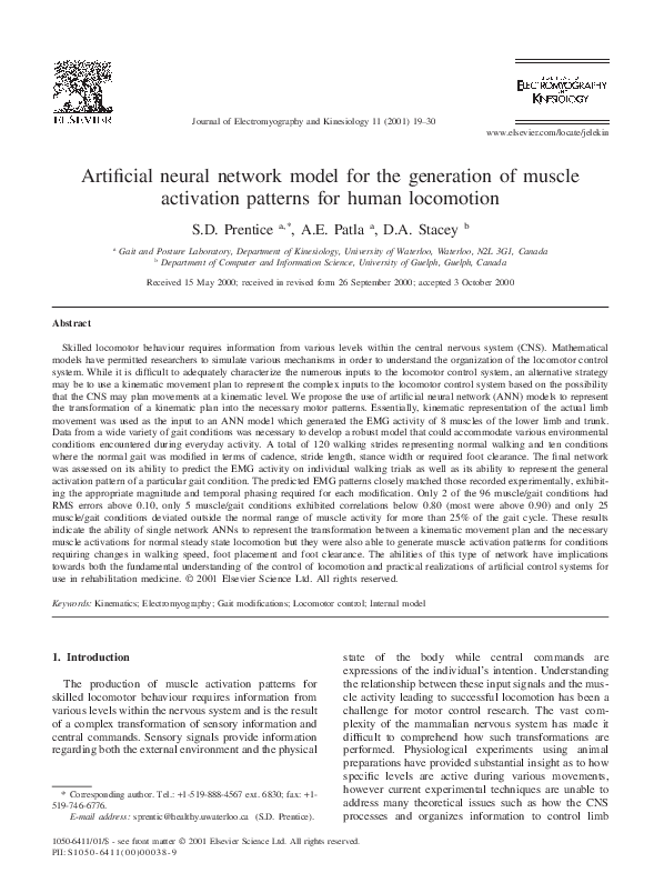 (PDF) Artificial neural network model for the generation of muscle ...