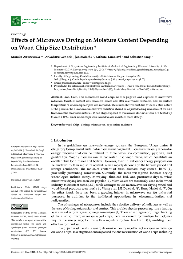 (PDF) Effects of Microwave Drying on Moisture Content Depending on Wood ...