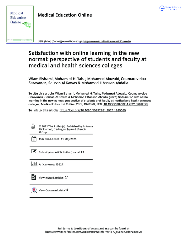 (PDF) Satisfaction with online learning in the new normal: perspective ...