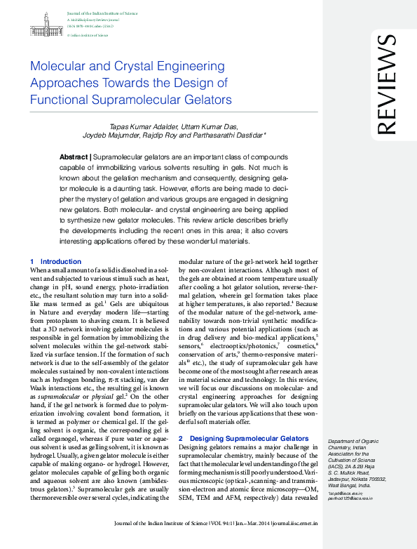 (PDF) Molecular and Crystal Engineering Approaches Towards