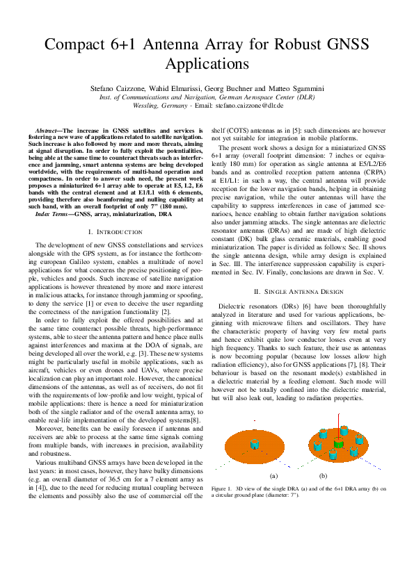 (PDF) Compact 6+1 antenna array for robust GNSS applications