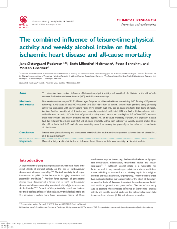 (PDF) The combined influence of leisure-time physical activity and ...