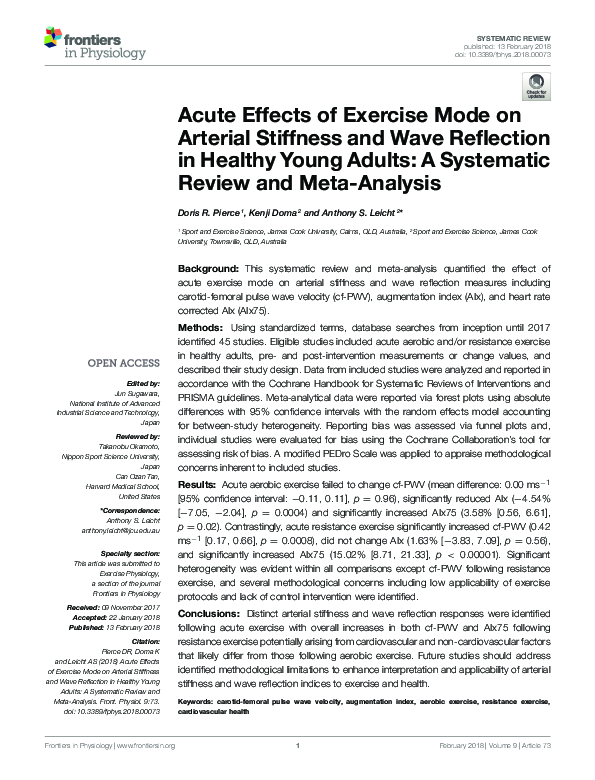 (PDF) Acute Effects of Exercise Mode on Arterial Stiffness and Wave ...
