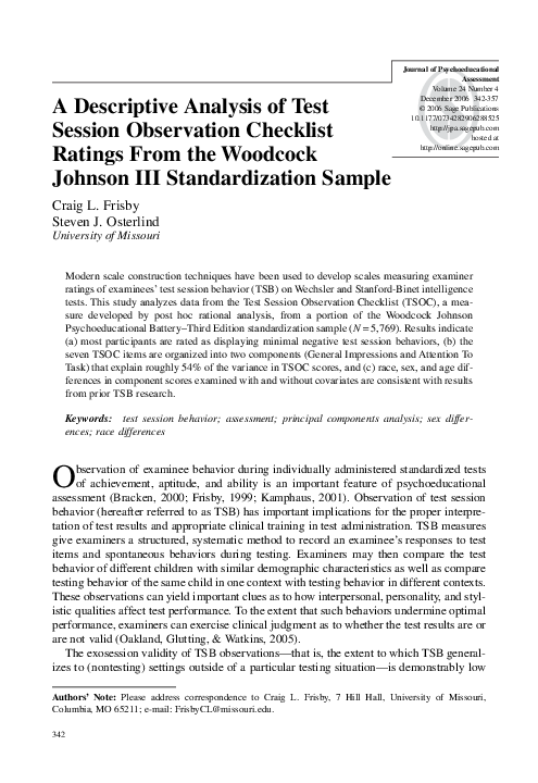 (PDF) A descriptive analysis of Test Session Observation Checklist ...