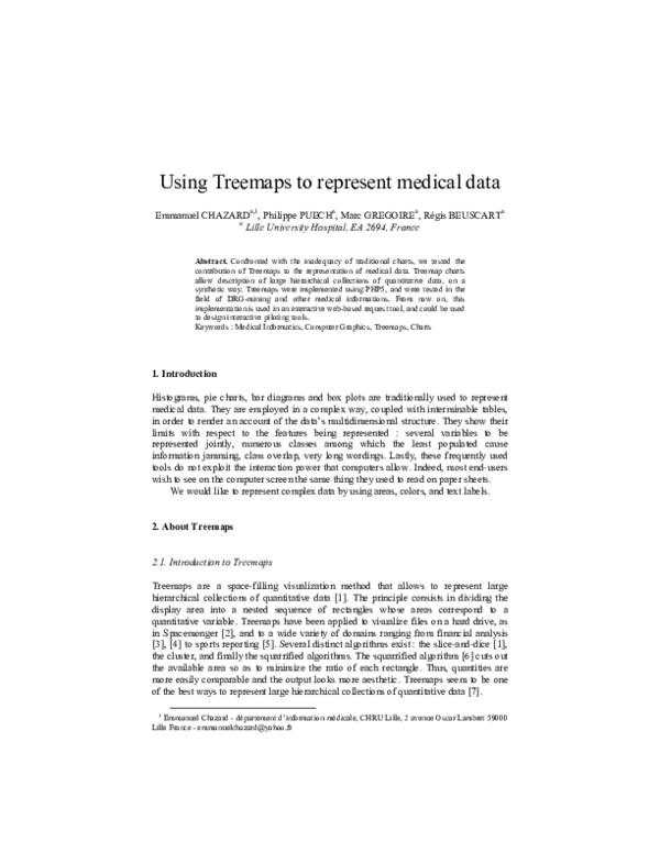 (PDF) Using Treemaps to represent medical data