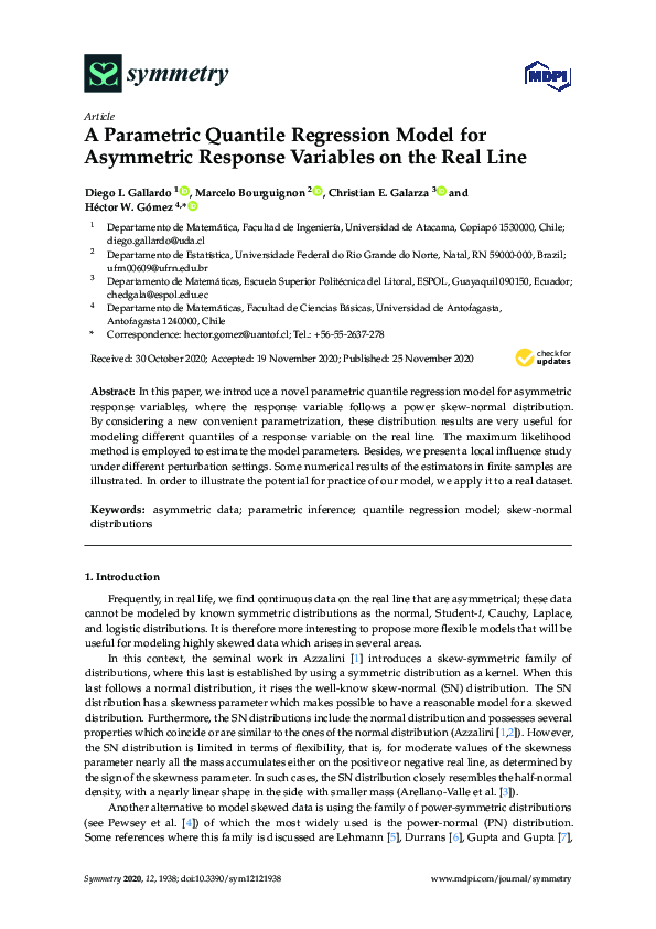(PDF) A Parametric Quantile Regression Model for Asymmetric Response ...