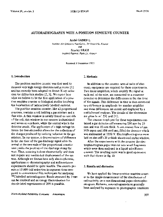 (PDF) Autoradiography with a position sensitive counter André Gabriel