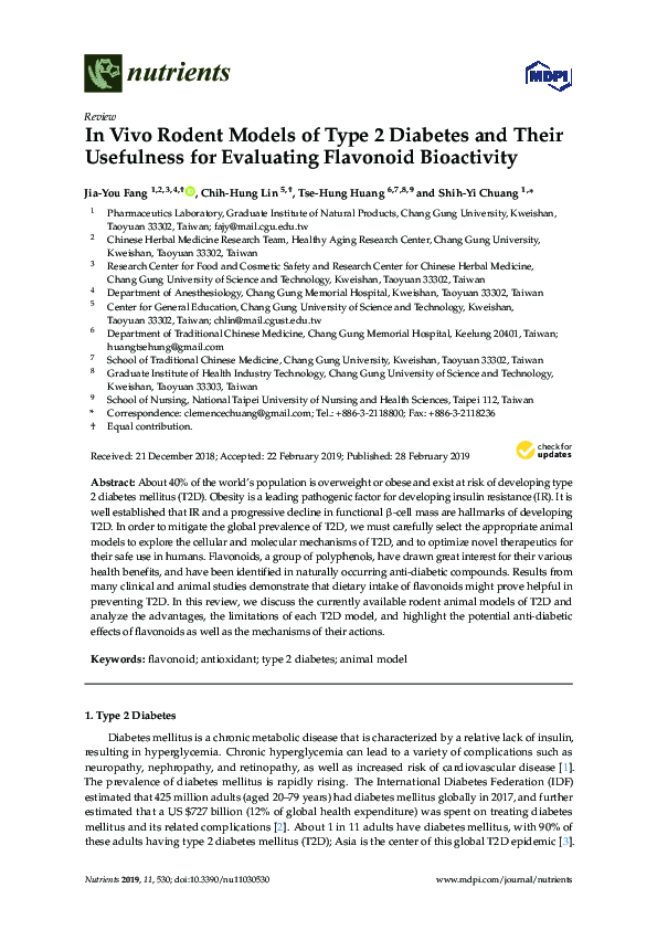(PDF) In Vivo Rodent Models of Type 2 Diabetes and Their Usefulness for ...