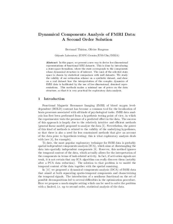 (PDF) Dynamical components analysis of fMRI data