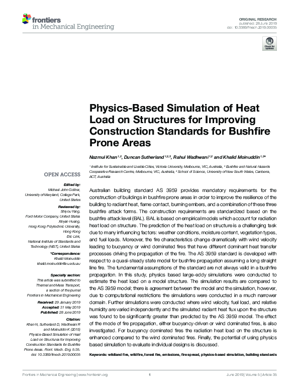 (PDF) Physics-Based Simulation of Heat Load on Structures for Improving ...