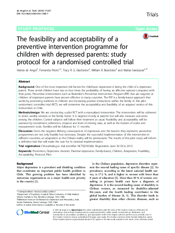 (PDF) The feasibility and acceptability of a preventive intervention ...