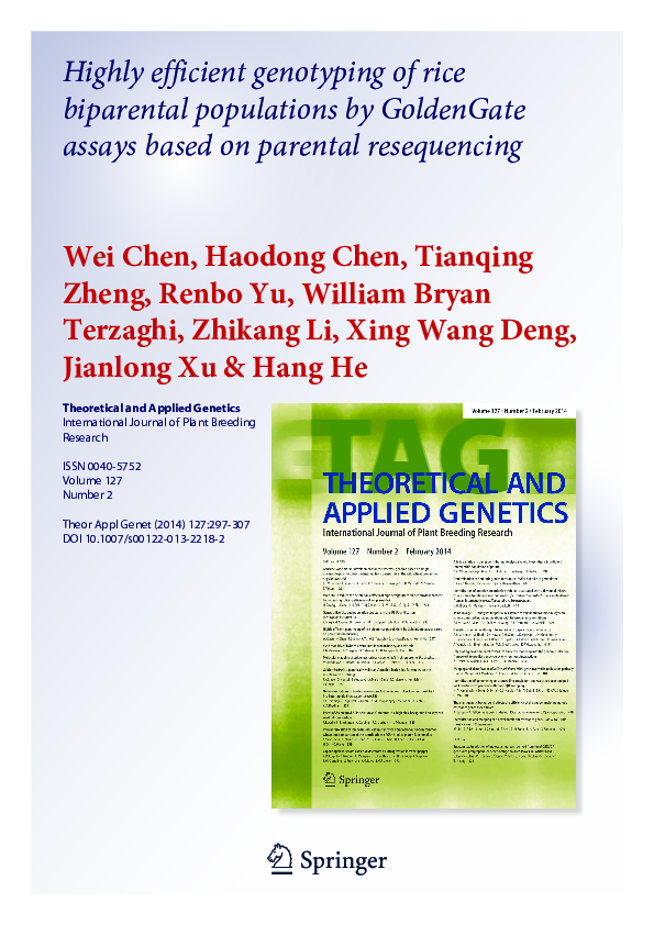(PDF) Highly efficient genotyping of rice biparental populations by ...