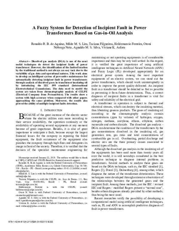 (PDF) A fuzzy system for detection of incipient fault in power ...