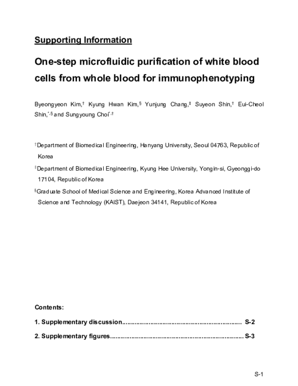 (PDF) One-Step Microfluidic Purification of White Blood Cells from ...