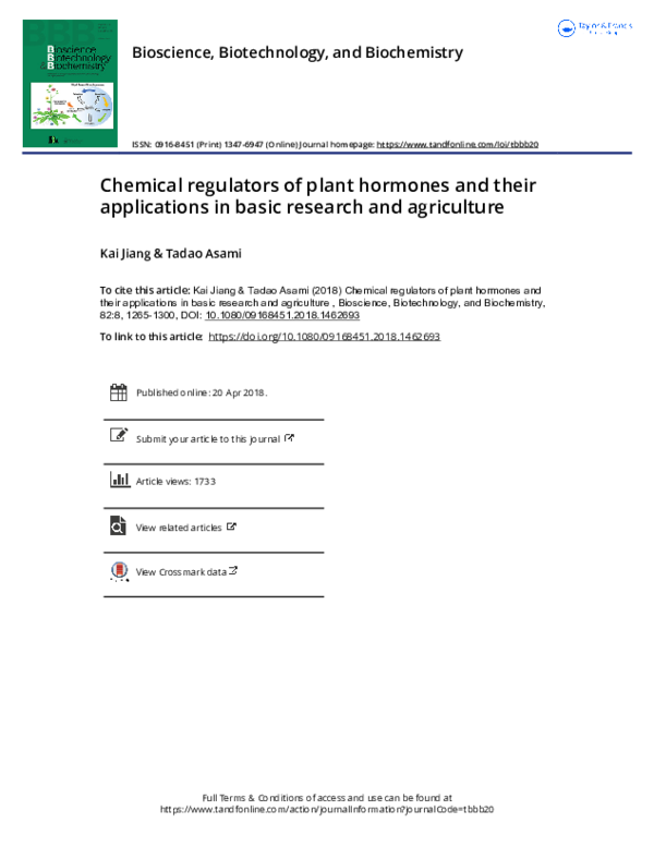 (PDF) Chemical regulators of plant hormones and their applications in ...
