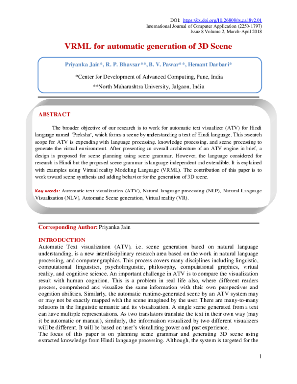 (PDF) VRML for automatic generation of 3D Scene