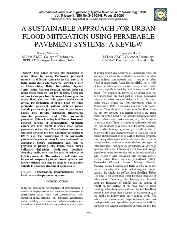 (PDF) A Sustainable Approach for Urban Flood Mitigation Using Permeable ...