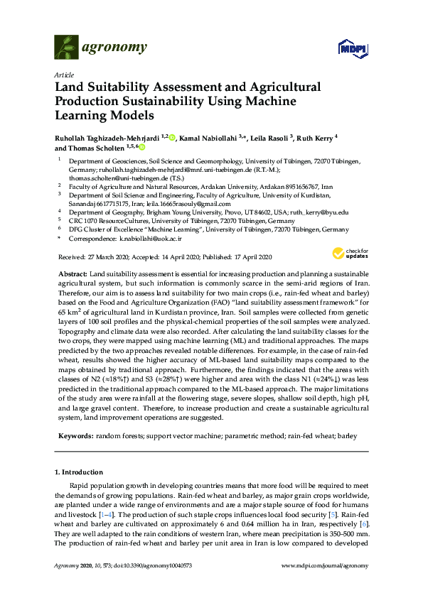 (PDF) Land Suitability Assessment and Agricultural Production ...