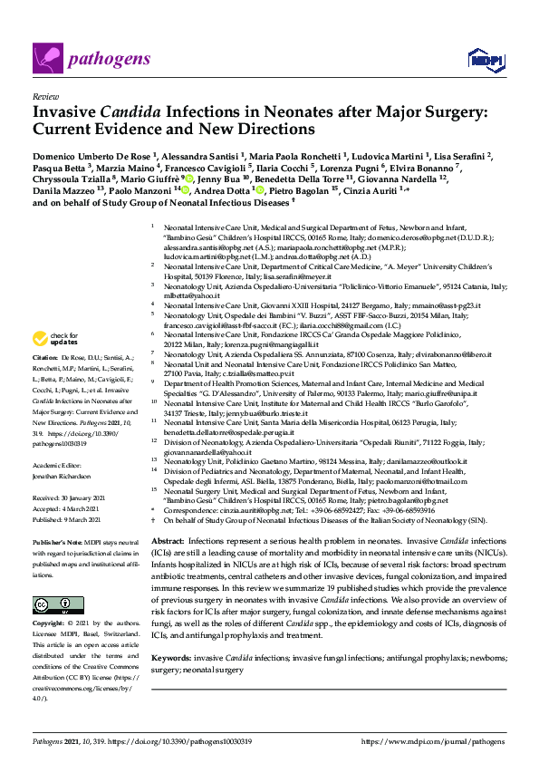 (PDF) Invasive Candida Infections in Neonates after Major Surgery ...
