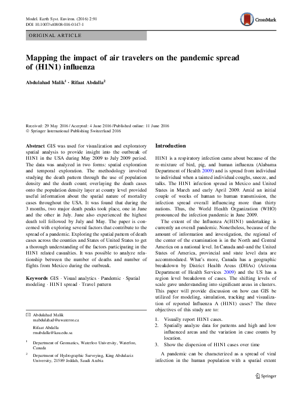 (PDF) Mapping the impact of air travelers on the pandemic spread of ...