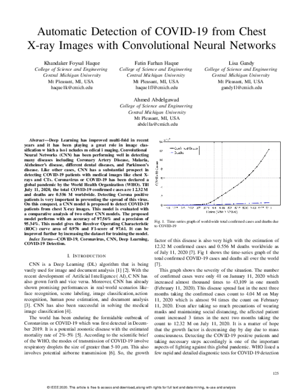 (PDF) Automatic Detection of COVID-19 from Chest X-ray Images with ...