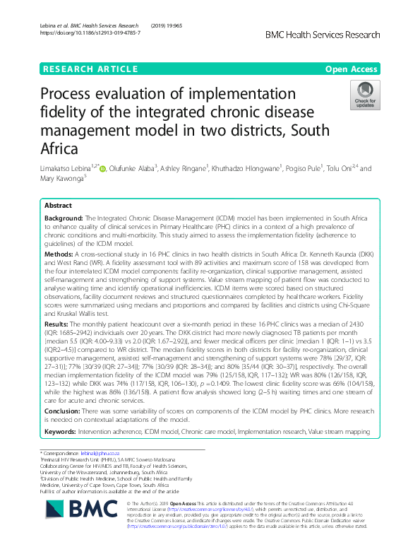 (PDF) Process evaluation of implementation fidelity of the integrated ...