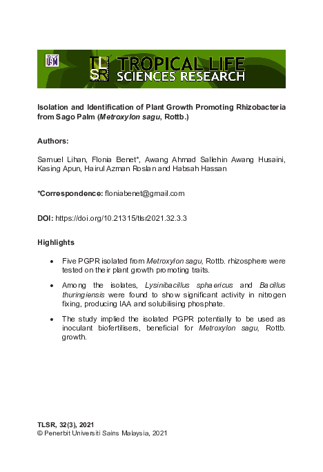 (PDF) Isolation and Identification of Plant Growth Promoting ...