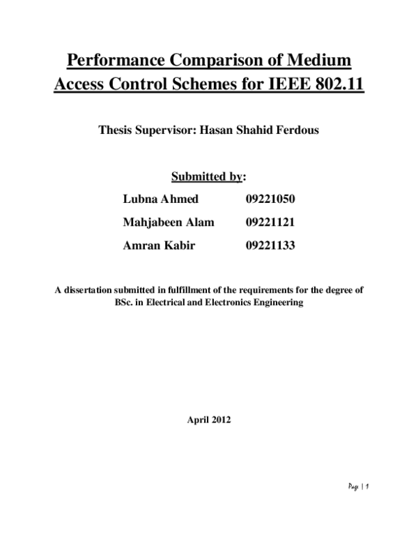 (PDF) Performance comparison of medium access control schemes for IEEE ...