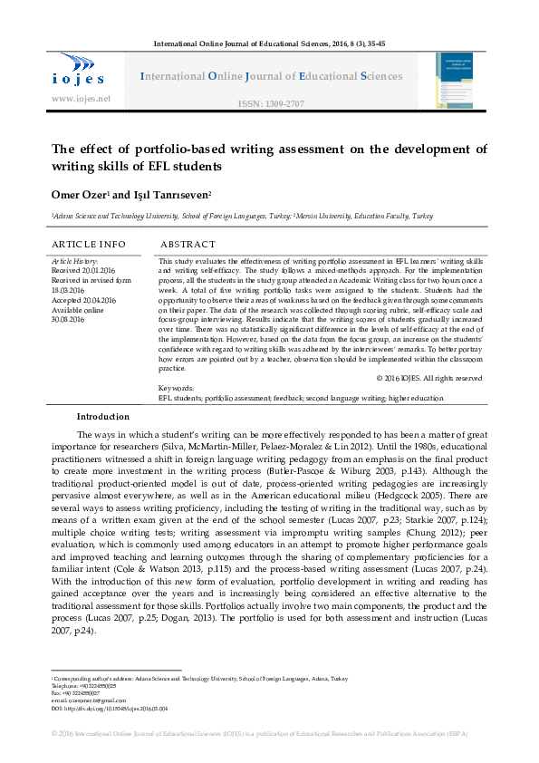 (PDF) The Effect Of Portfolio-based Writing Assessment On The ...
