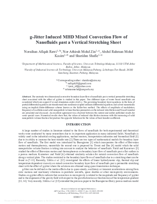 (PDF) g-Jitter induced MHD mixed convection flow of nanofluids past a ...