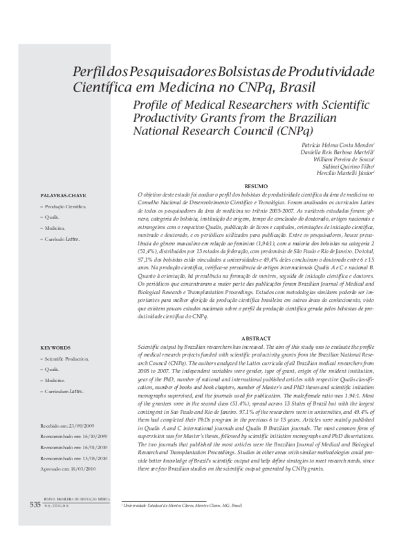 (PDF) Profile of medical researchers with scientific productivity ...