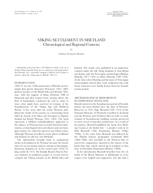 Viking Settlement in Shetland