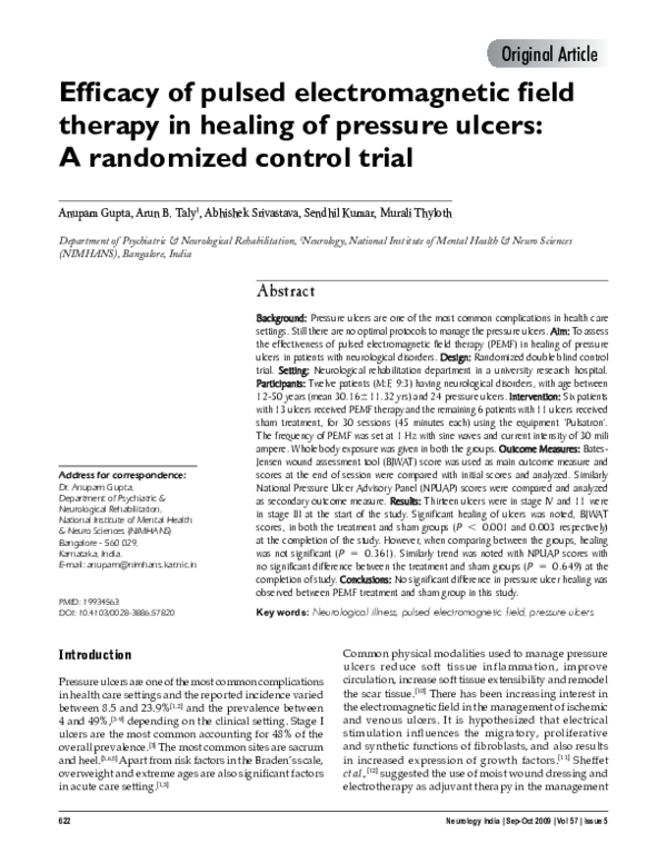 (PDF) Efficacy of pulsed field therapy in healing of