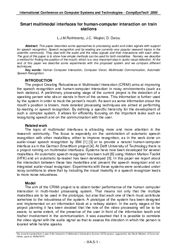 (PDF) Smart multimodal interfaces for human-computer interaction on ...