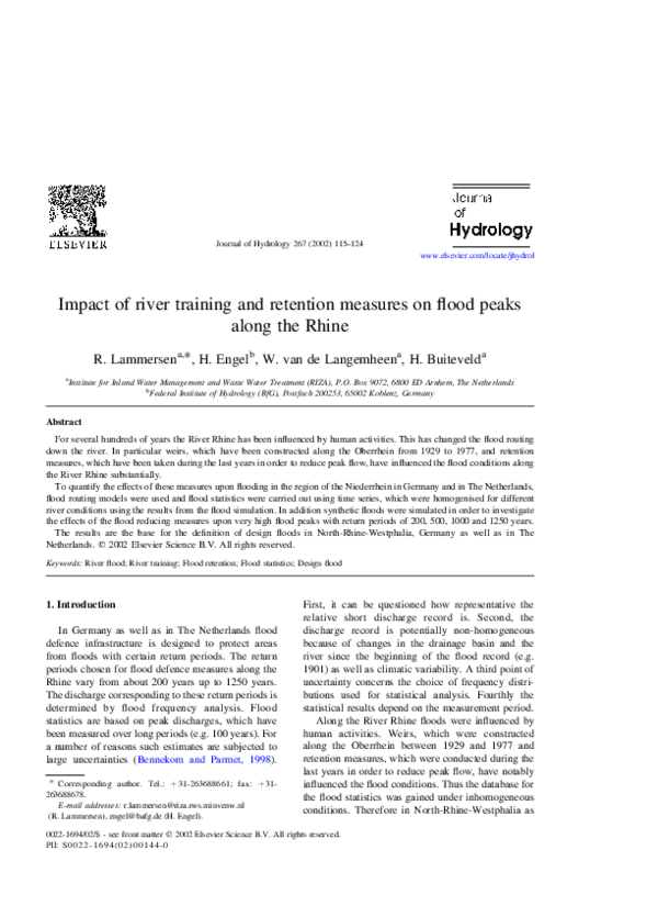 (PDF) Impact of river training and retention measures on flood peaks ...