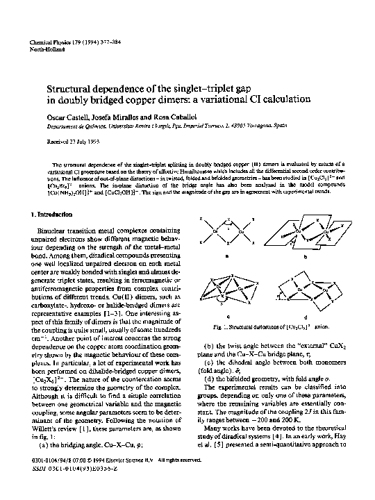 (PDF) Structural dependence of the singlet-triplet gap in doubly ...