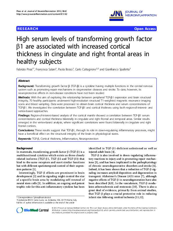 (PDF) High serum levels of transforming growth factor beta1 are ...
