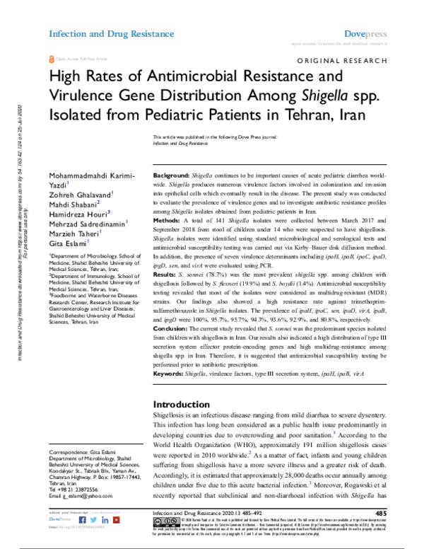 (PDF) High Rates of Antimicrobial Resistance and Virulence Gene ...