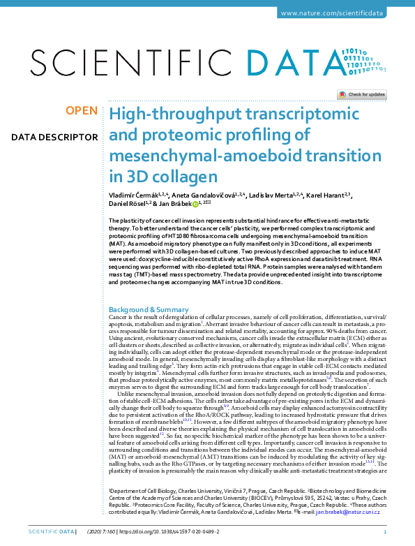 (PDF) High-throughput transcriptomic and proteomic profiling of ...