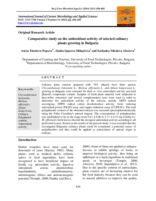 (PDF) Comparative study on the antioxidant activity of selected ...