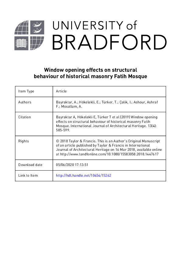 (PDF) Window opening effects on structural behavior of historical ...