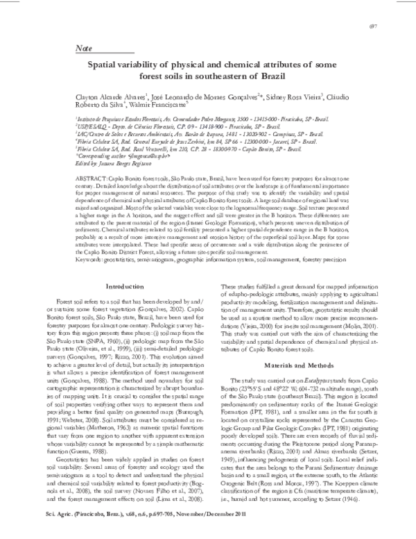 (PDF) Spatial variability of physical and chemical attributes of some ...